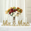 Wooden "Mr & Mrs" Freestanding Letters Gold Glittered - Rustic Glam Wedding Table Display Signs