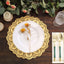 50 Pcs Paper 12" Round Placemats in Gold - Food Grade Lace Paper Doilies for Dessert Display & Table Decor