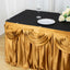 Satin 14ft Table Skirt Gold Pleated Double Drape Design - Soft & Graceful for Events