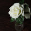 24 Roses 5" Ivory Artificial Foam Flowers With Stem Wire and Leaves