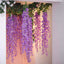 42" Silk Hanging Wisteria Flower Garland Vines in Lavender Lilac, Elaborated 5 Full Strands in 1 Bush