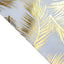 Disposable Table Runner Roll 108" Metallic Gold Foil Palm Leaves Print - Chic Non-Woven Tropical Table Decor for Events