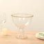 Compote Pedestal Bowl Glass Flower Vase Clear with Gold Beaded Rim - Footed Candy Trifle Bowl for Displays 8"