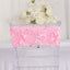 5 Pack Satin Spandex Chair Sashes Pink - Rosette Design Stretch Chair Bands 6"x14"