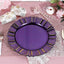6-Pack Acrylic Plastic Round Charger Plates 13" in Purple with Gold Brushed Wavy Scalloped Rim, Decorative Dinner Party Charger Tableware