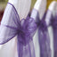 5 Pack Organza Chair Sashes Purple - Reusable Sheer Chair Bows 6"x108"