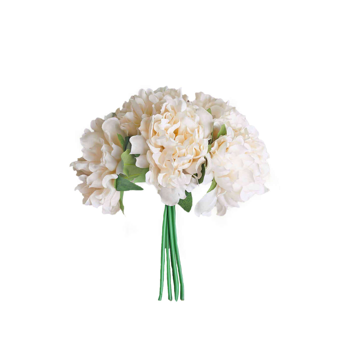 11" Blush Cream Real Touch Artificial Silk Peonies Flower Bouquet