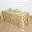 Taffeta 90"x132" Rectangle Tablecloth Champagne | 3D Leaf Petal Design Seamless Table Cover