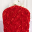 Satin Rosette Chair Cover for Banquet Chairs Red - Stretch Fitted Slip-On Slipcover