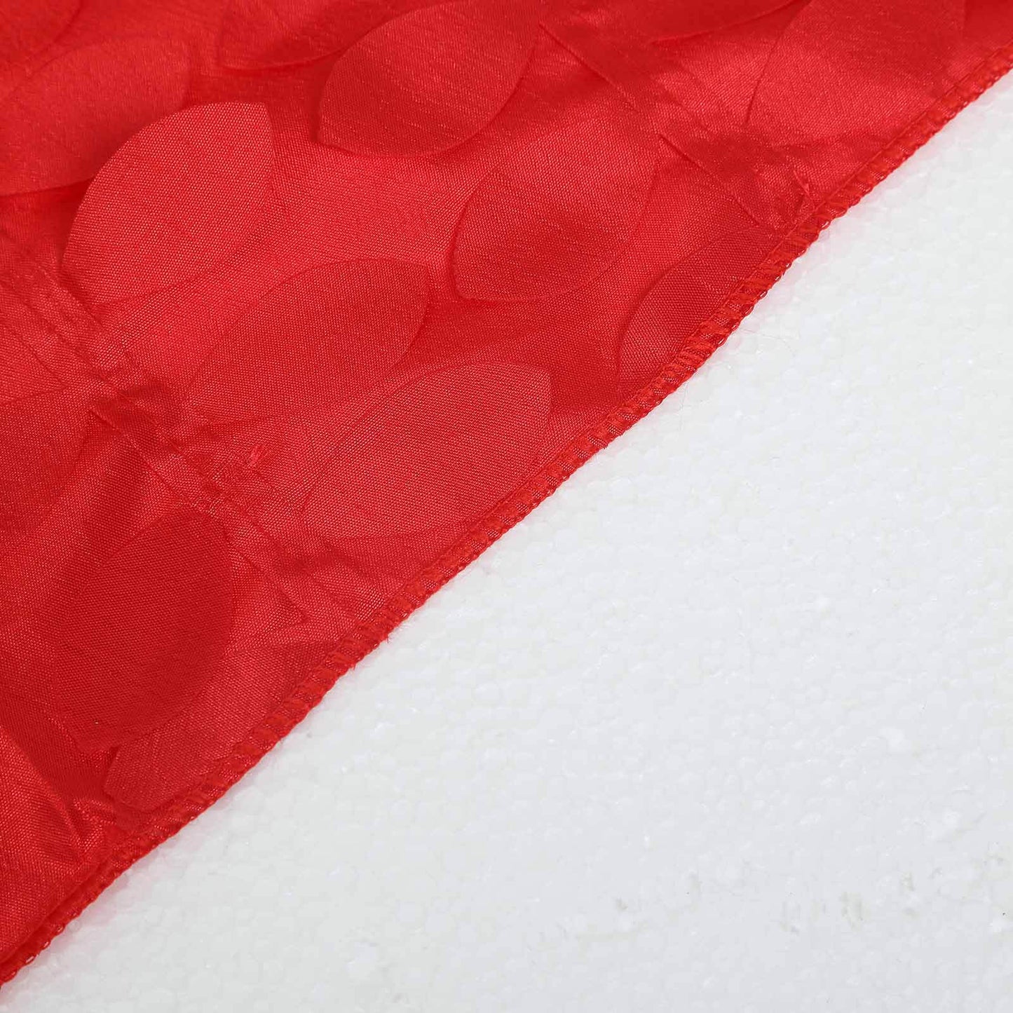 Taffeta 54"x54" Square Tablecloth Red 3D Leaf Petal Table Cover