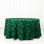Satin 120" Round Tablecloth Hunter Emerald Green - Grandiose 3D Rosette with Seamless Finish Table Cover