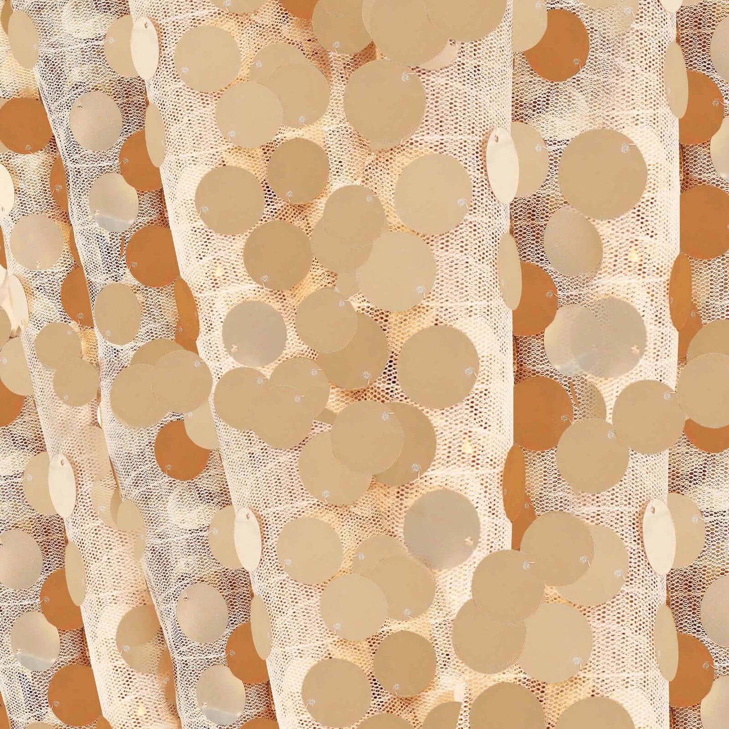 Sequin 90"x156" Rectangle Tablecloth Matte Champagne - Seamless Big Payette Table Cover