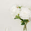 2 Bushes 17" White Premium Silk Jumbo Rose Flower Bouquet, High Quality Artificial Wedding Floral Arrangements