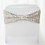 5 Pack Sequin Spandex Chair Sashes Silver - Stretch Chair Bands 6"x15"