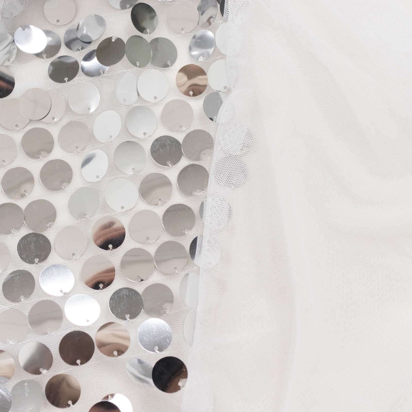 7.5ft Sparkly Silver Big Payette Sequin Wedding Arch Cover for Round Backdrop Stand