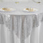 Sequin 60"x60" Table Overlay Square Tablecloth Silver - Luxe Wedding Table Topper
