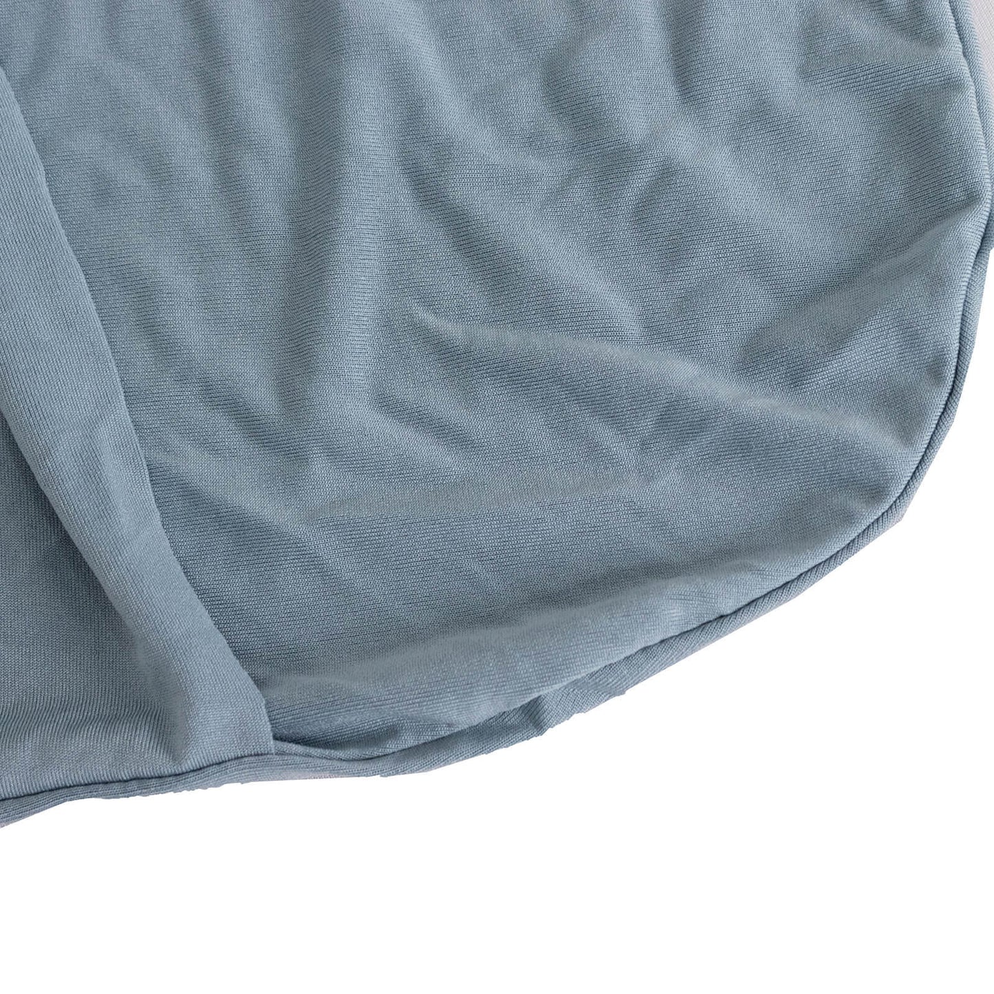 Spandex Chair Cover with Silver Rhinestone Buckled Sash Band Dusty Blue - Stretch Fitted Slipcover