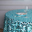 Sequin 72"x72" Table Overlay Square Tablecloth Turquoise - Big Payette Table Cover