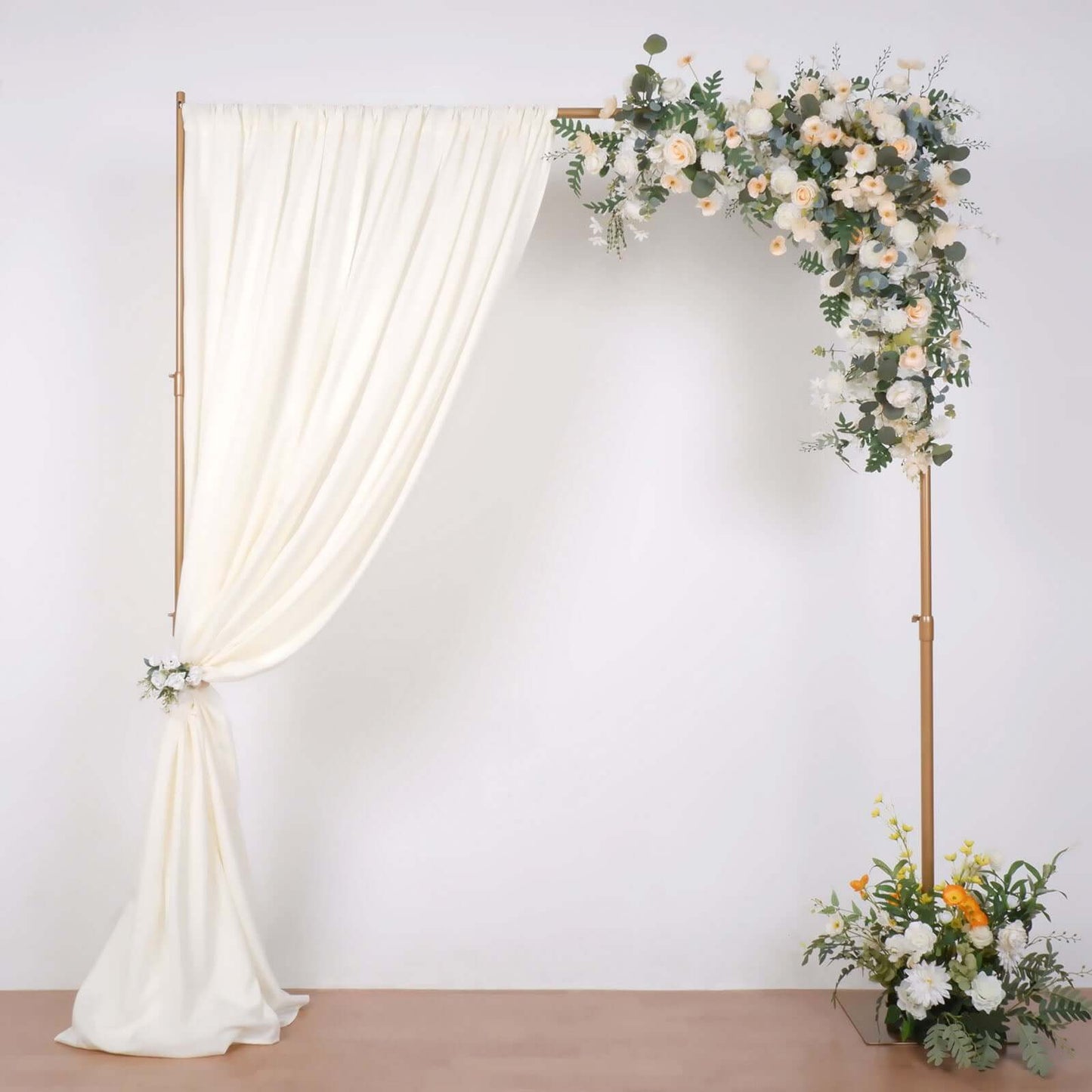 10ft Gold Metal DIY Adjustable Heavy Duty Backdrop Stand Kit, Steel Base