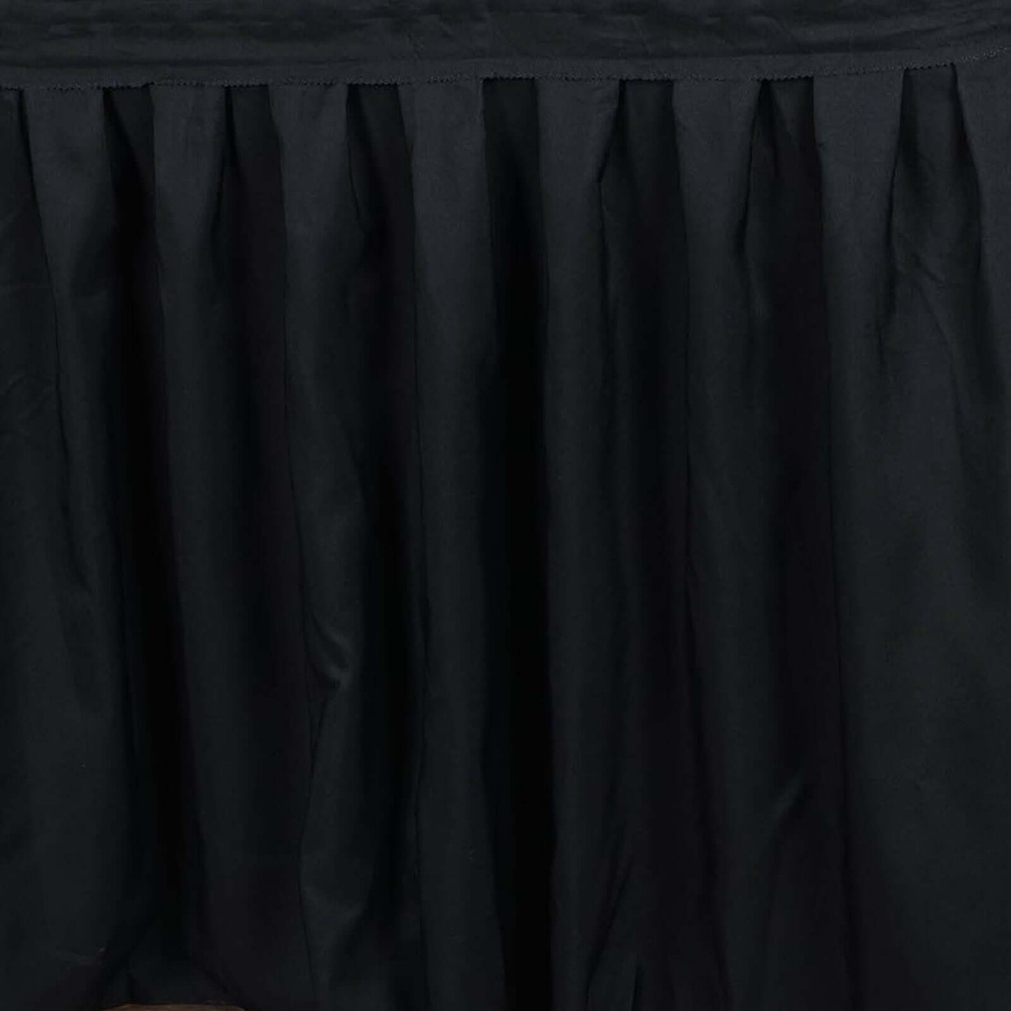 Polyester 17ft Table Skirt Black - Classic Pleated Design