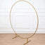 5ft Gold Metal Round Wedding Arch Arbor, Balloon Circle, Flower Frame Backdrop Stand