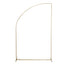 8ft Gold Metal Half Moon Floral Frame Wedding Arbor Stand, Chiara Backdrop Display Arch