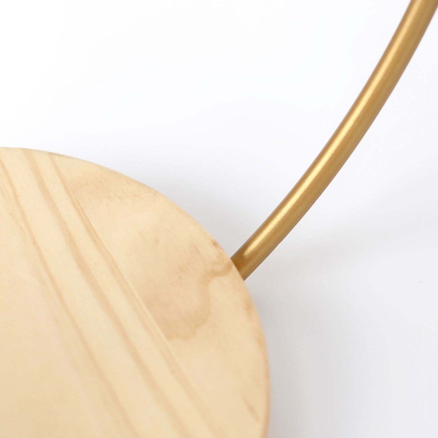 Metal Round Floral Hoop Cake Stand Gold - Chic Geometric Dessert Display DIY Centerpiece Table Decoration With Wooden Base 20"