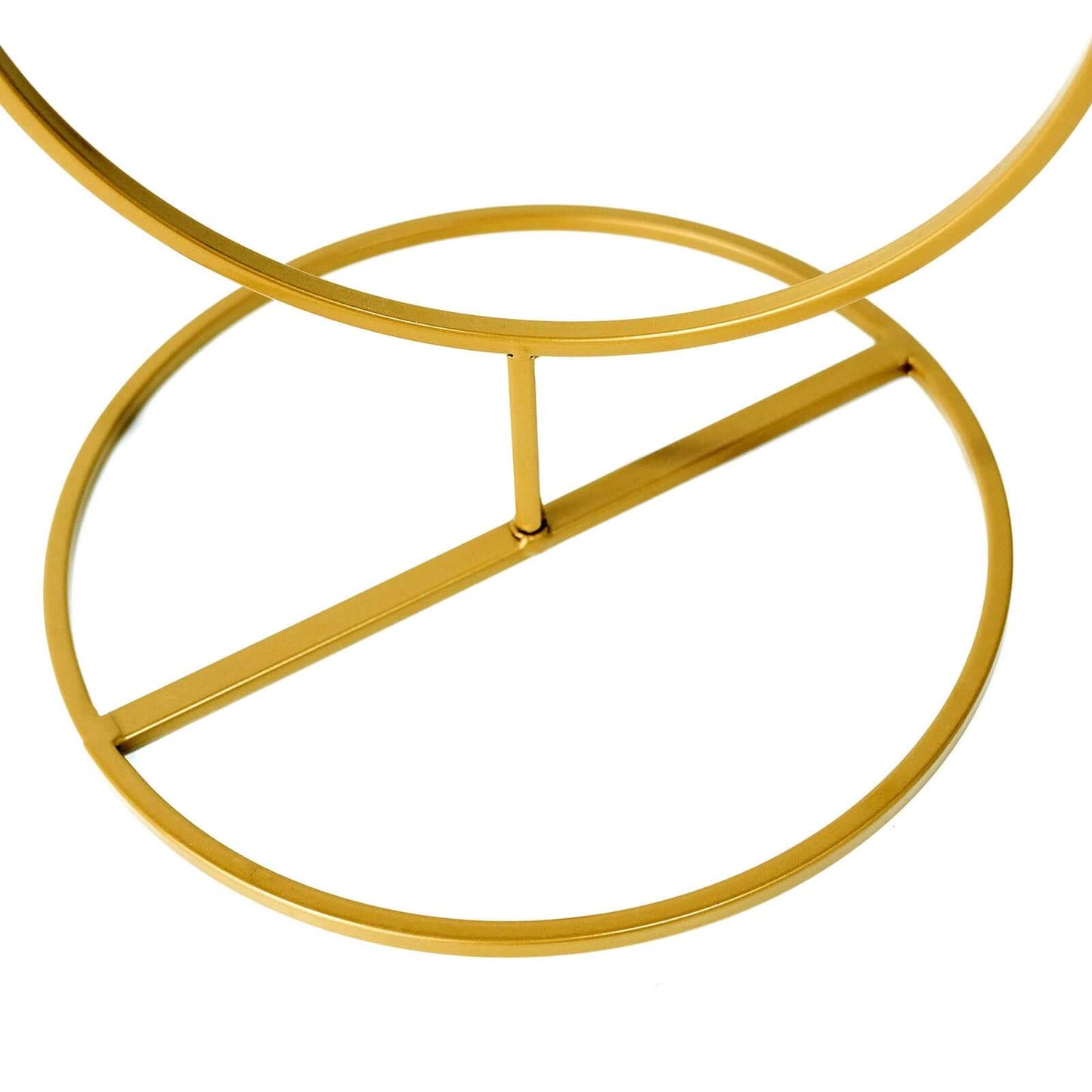 3ft 4-Tier Gold Metal Hoop Pillar Flower Stand, Wreath Wedding Arch Table Centerpiece