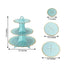 3-Tier Cardboard Cupcake Stand Light Blue - Sturdy & Collapsible Dessert Treat Tower with Gold Scalloped Rim for Baby Shower Wedding & Party Decor 13"