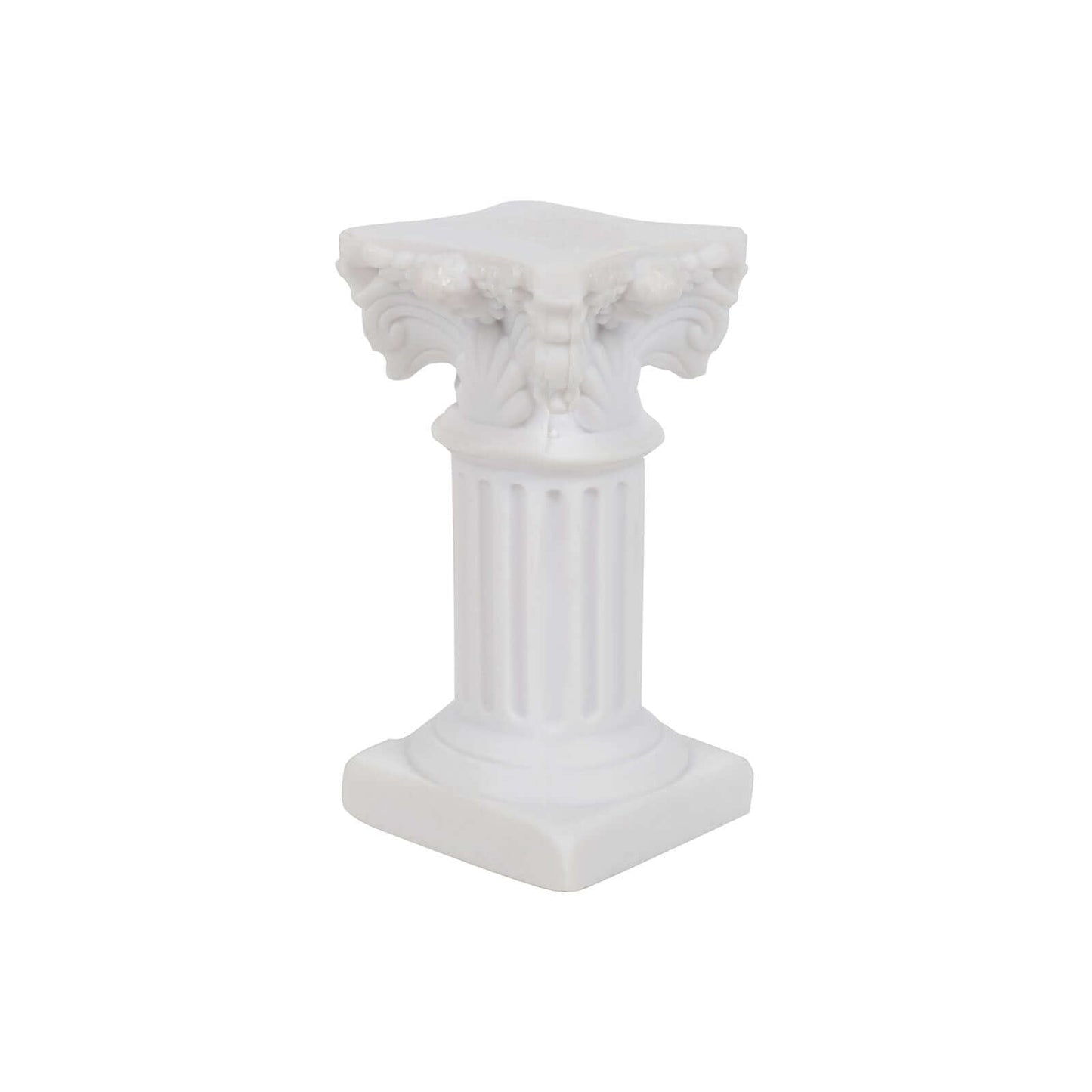 6-Pack Resin Roman Column Pillar Pedestal Candle Holders, Greek Statue Antique White Stands Sturdy Decorative Design 2.5"