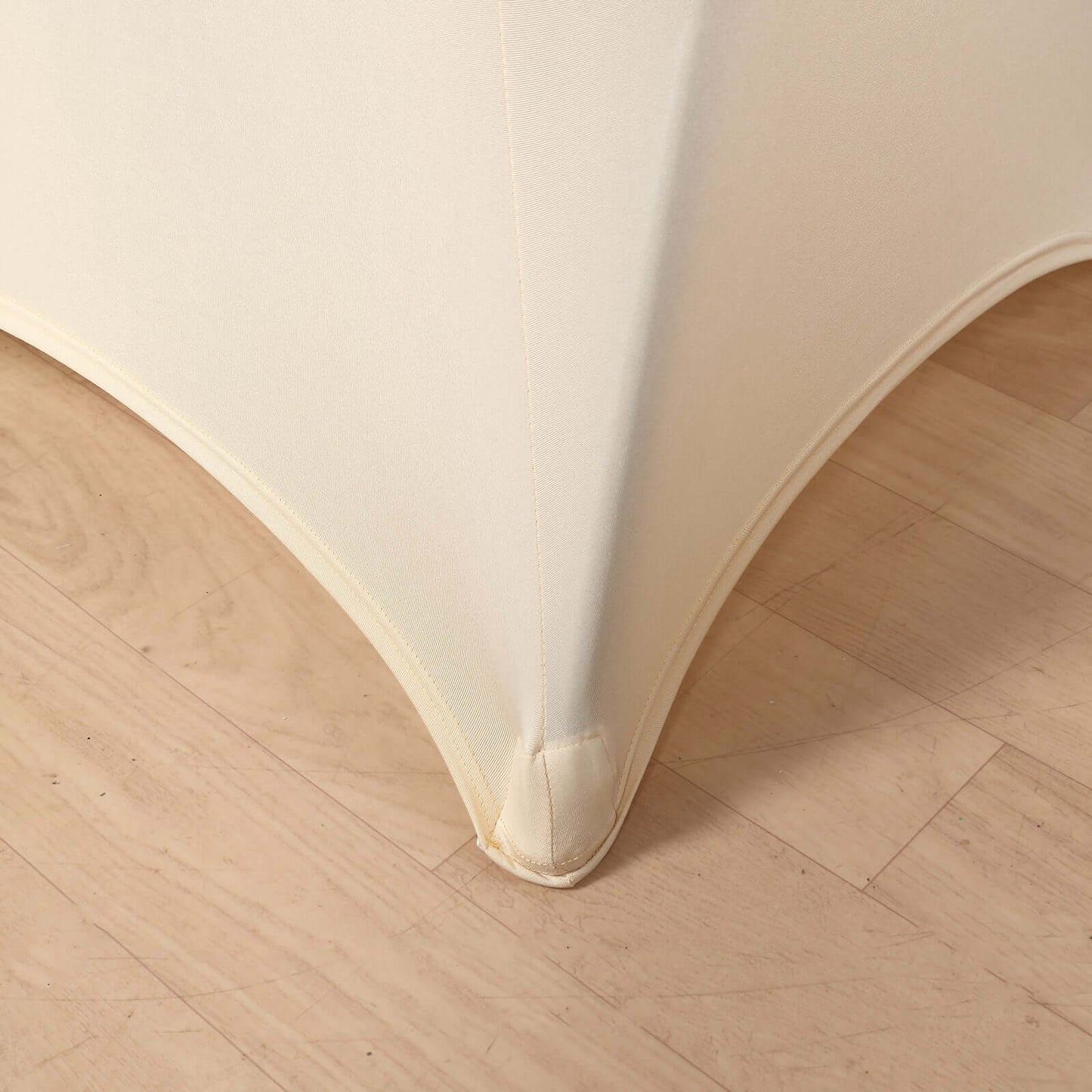 Spandex 30" Round Cocktail Table Cover Beige - Easy to Maintain Stretch Fitted Highboy Tablecloth