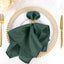 5 Pack Polyester 20"x20" Napkins Hunter Emerald Green - Wrinkle Resistant & Easy Care Cloth Napkins