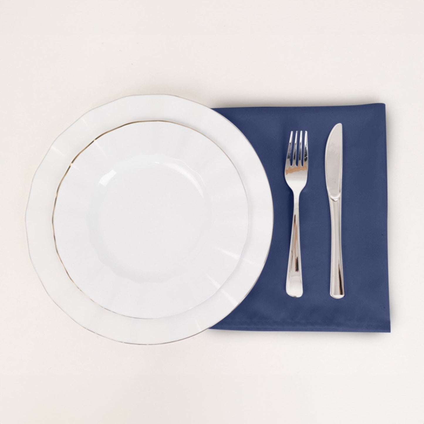 5 Pack Cotton Blend 20"x20" Napkins Navy Blue - Wrinkle-Resistant & Washable Dinner Napkins