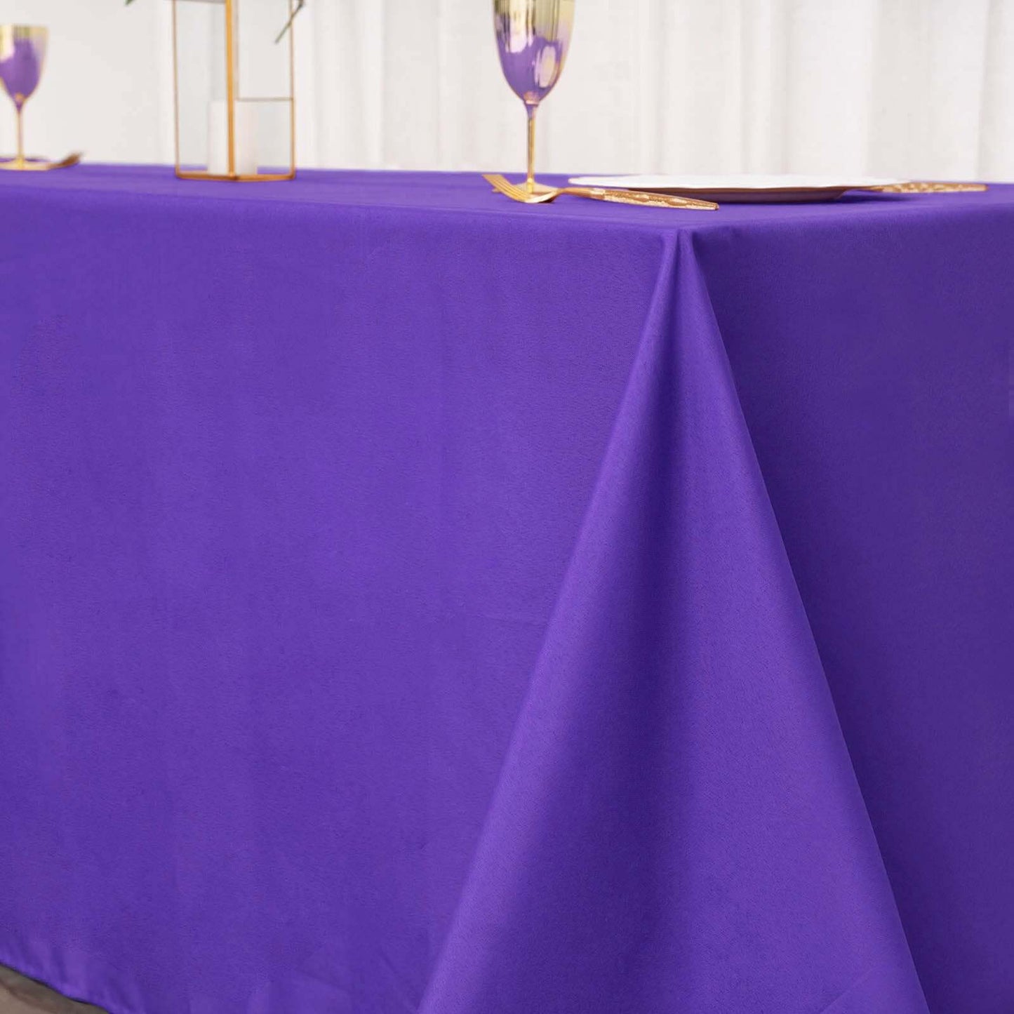 Polyester 90"x132" Rectangle Tablecloth Purple - Seamless Wrinkle-Resistant Table Cover