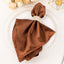 5 Pack Satin 20"x20" Napkins Cinnamon Brown - Luxurious Shine & Smooth Dinner Napkins