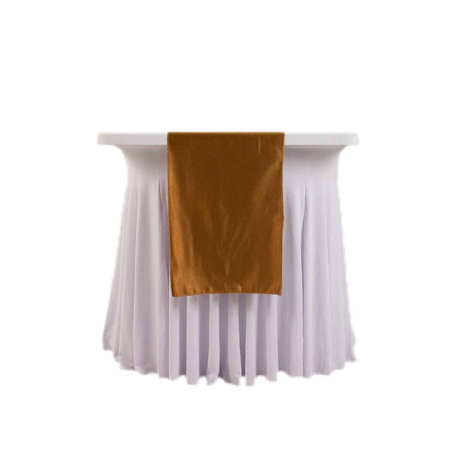 Scuba Polyester 12"x108" Table Runner Shimmer Gold - Wrinkle-Free Table Linen for Events and Banquets