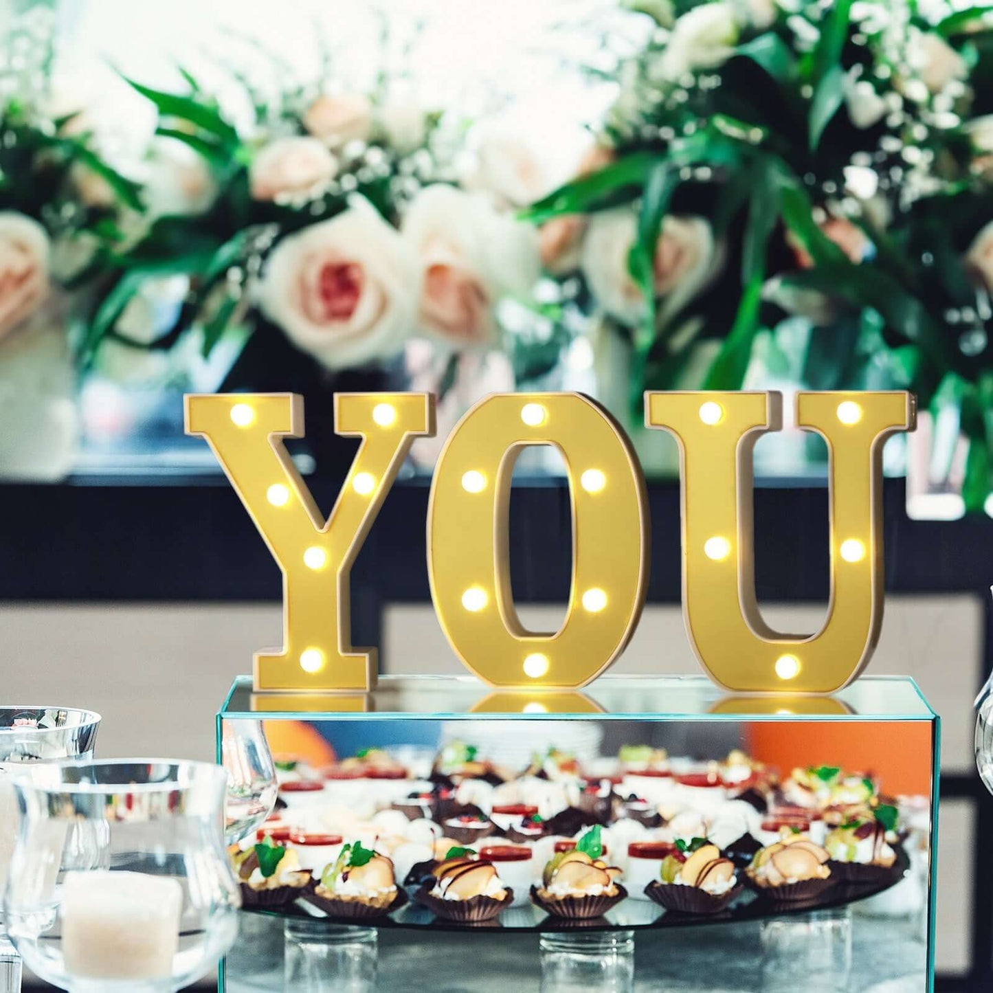 3D Marquee Letter "Y" Warm White 6 LED Lights Gold - Chic Light-Up Decor for Events 6"