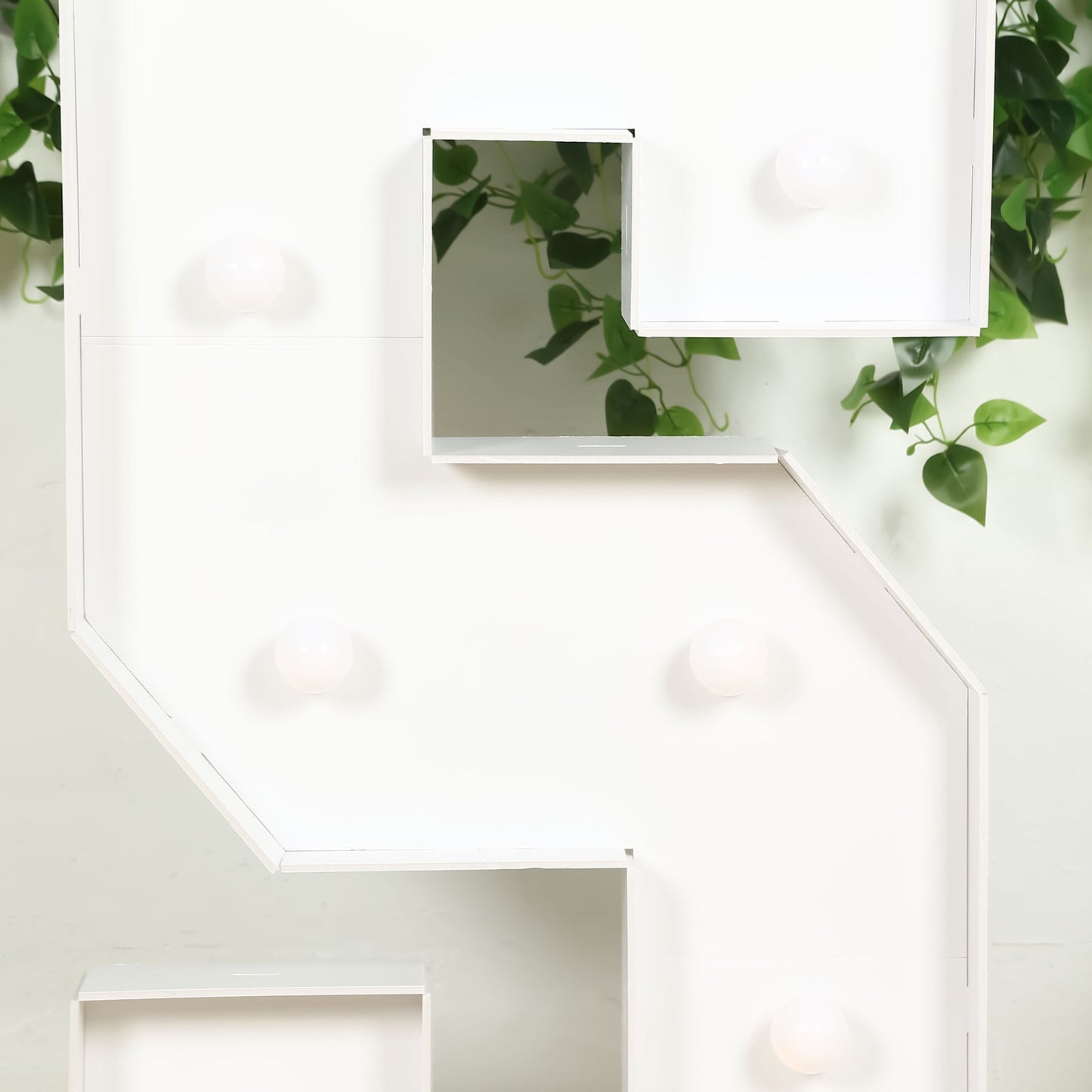 Giant LED Marquee Light Up Letter "S", White 4ft Pre-Cut Foam Board with 10 Warm White Battery Operated LEDs, Glue Gun and Sticks