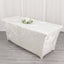 Crushed Velvet Fitted Rectangular 6ft Table Cover White - Wrinkle-Free Stretchy Tablecloth for Weddings and Banquets