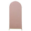 6ft Rose Gold Shimmer Tinsel Spandex Chiara Backdrop Stand Cover For Fitted Round Top Wedding Arch