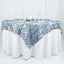 Taffeta 72"x72" Table Overlay Square Tablecloth Dusty Blue - 3D Leaf Petal Table Cover