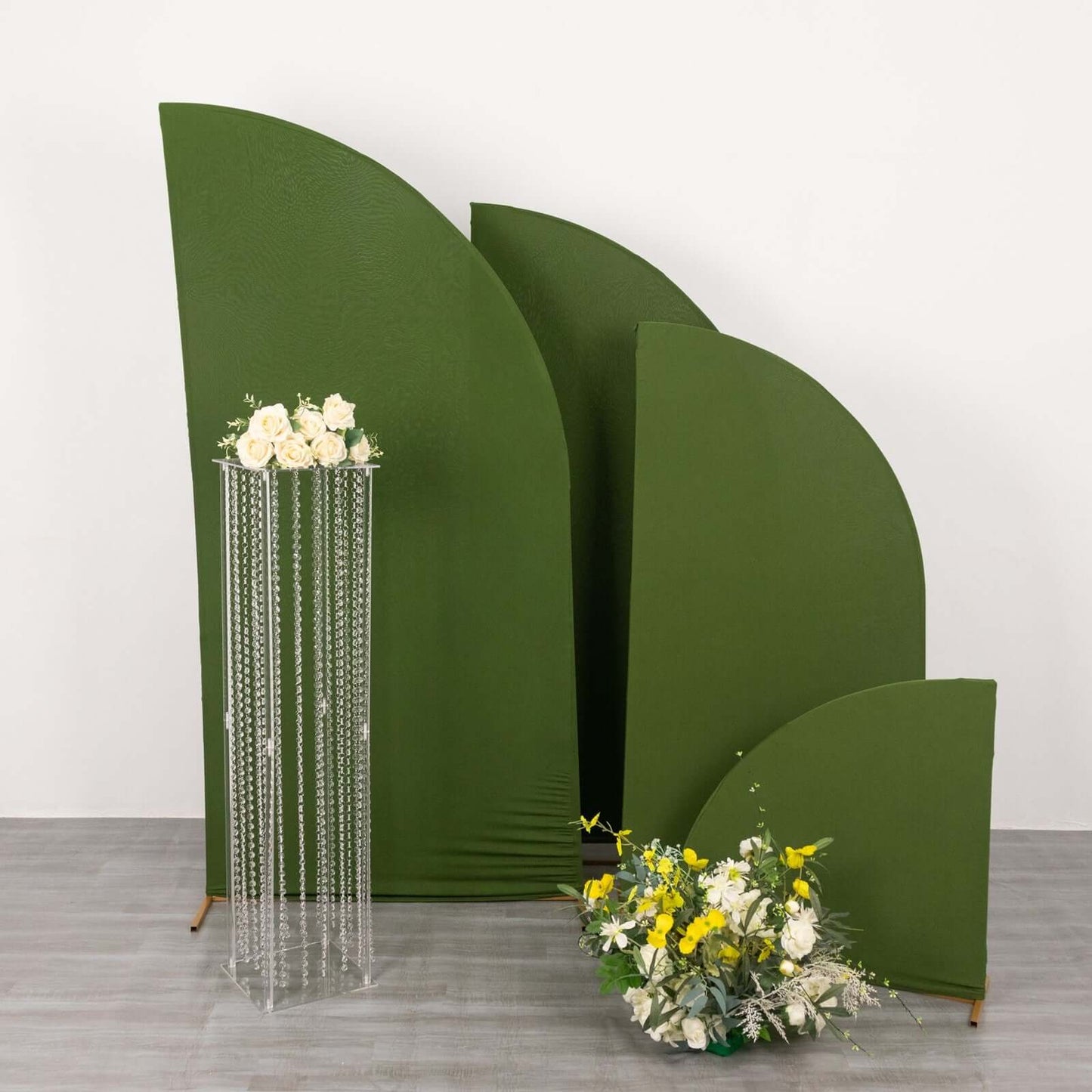 Acrylic Flower Pedestal Vase Pillar Stand with Crystal Beads Clear - Durable Wedding Floor Centerpiece for Large Displays 48"