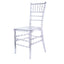 4 Pack Resin Chiavari Chairs Transparent and Stackable Clear - Sleek Armless Design for Weddings & Gatherings