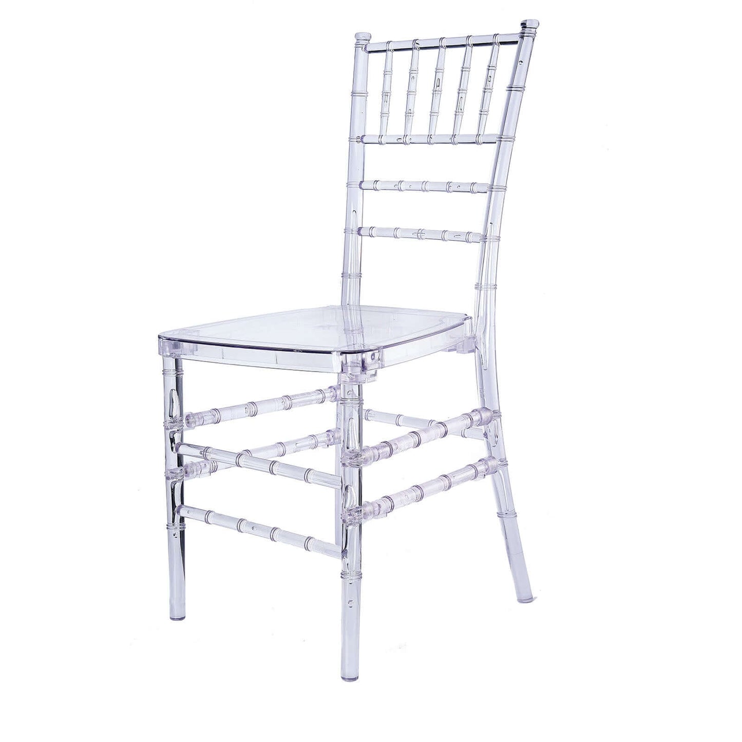 4 Pack Resin Chiavari Chairs Transparent and Stackable Clear - Sleek Armless Design for Weddings & Gatherings