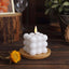 2-Pack LED Flameless Cube Candles Flickering Warm White/White - Battery Operated Bubble Design 2"