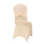 Spandex Chair Cover with Silver Rhinestone Buckled Sash Band Beige - Stretch Fitted Slipcover