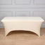Stretch Spandex 96"x30" Rectangle Table Cover Beige - Durable Form-Fitting Tablecloth