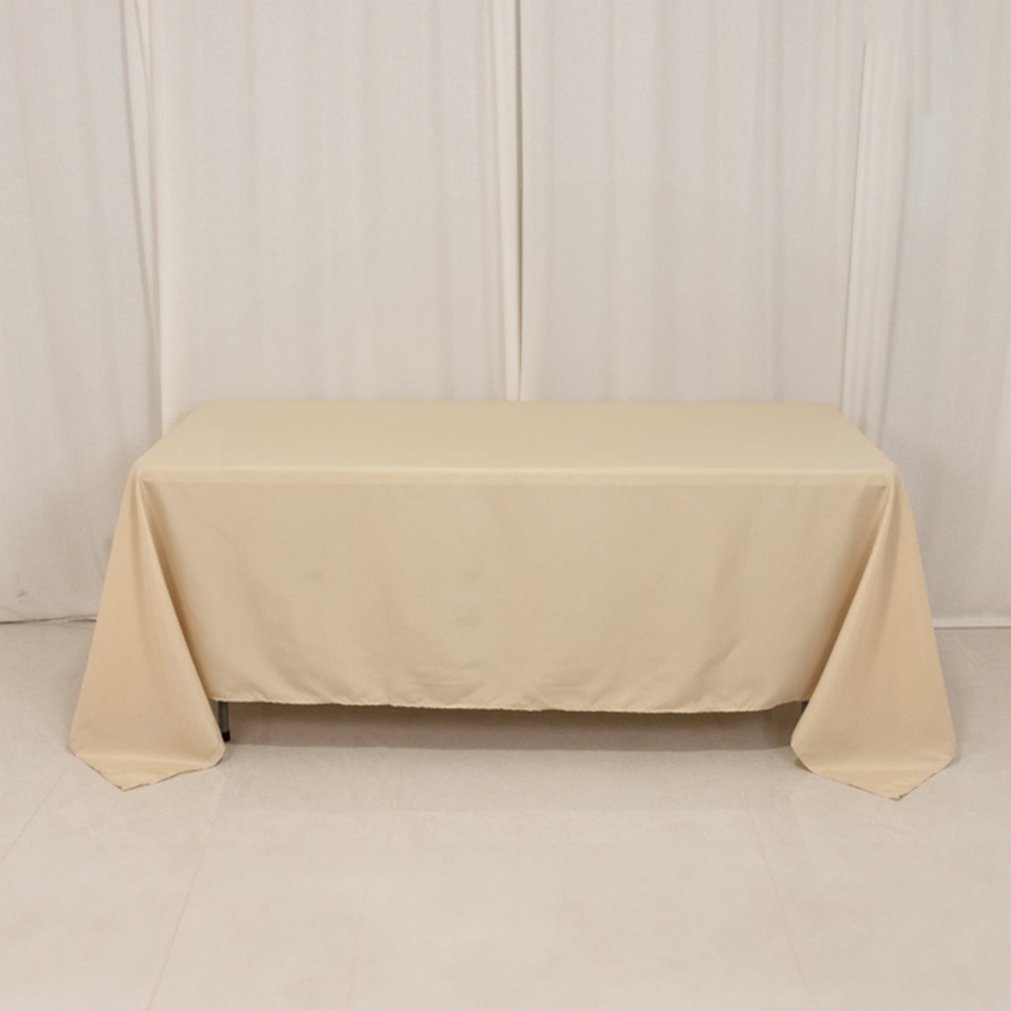 Polyester 72"x120" Rectangle Tablecloth Beige - Durable and Stylish Table Cover