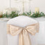 5 Pack Taffeta 6"x106" Chair Sashes Beige Accordion Crinkle Texture - Stylish Decor for Weddings & Gatherings