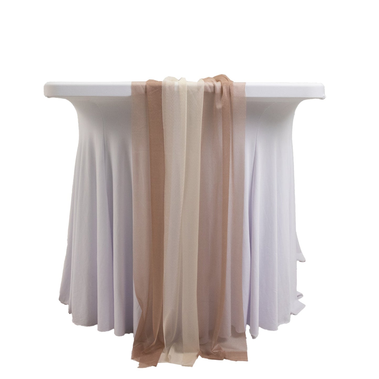 20-Pack 9ft Sheer Table Runners â€“ Taupe/Beige Shimmer Sheer Drapes, Wrinkle-Free
